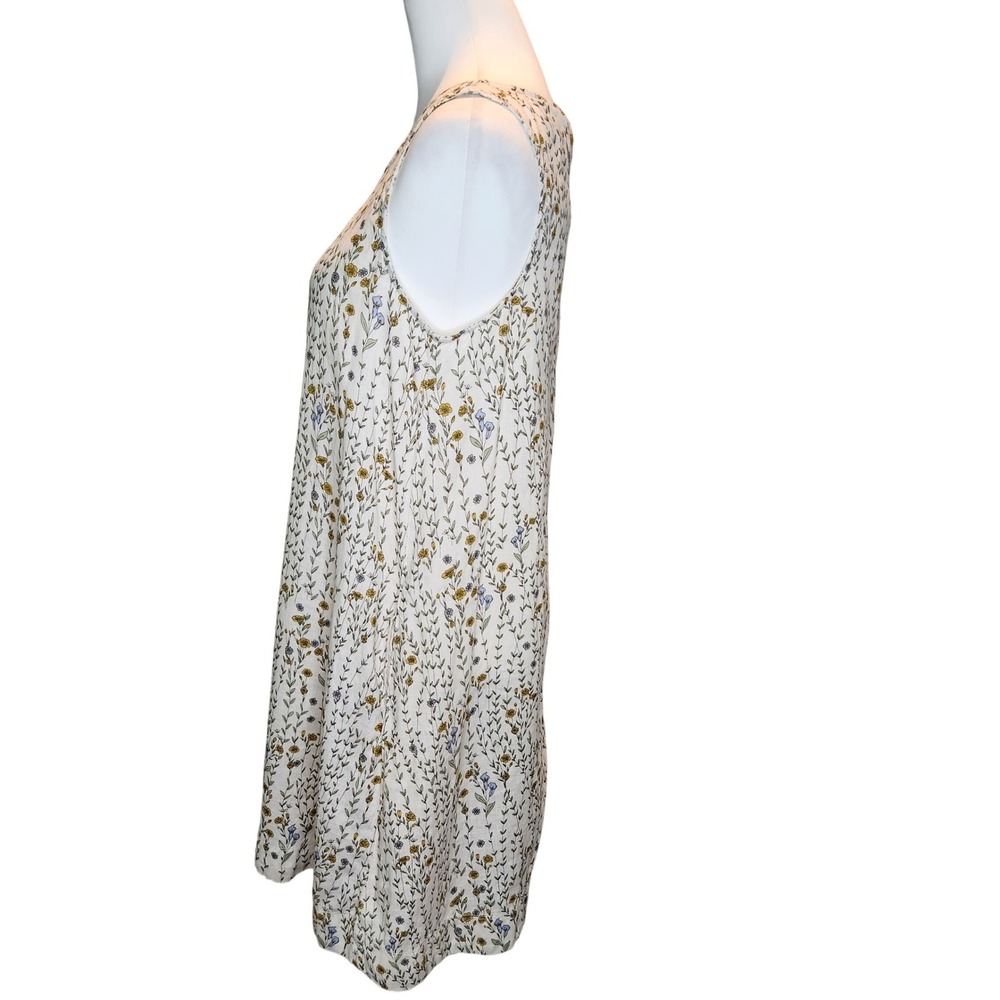 Rachel Zoe Shift Dress Cream Floral 100% Linen Sleeveless Garden Party Small - Picture 4 of 7